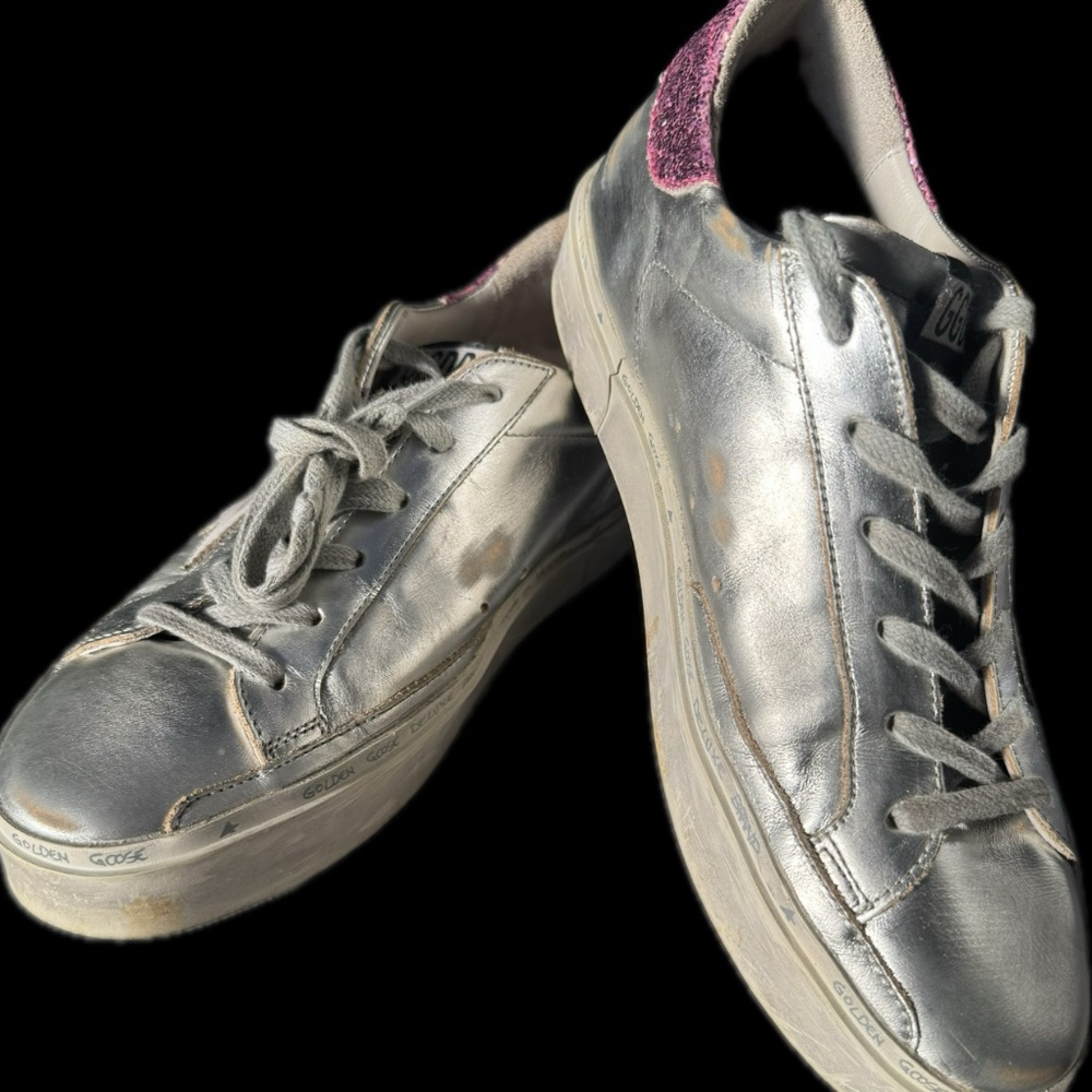SALE!!! Golden Goose Hi Star 38 silver